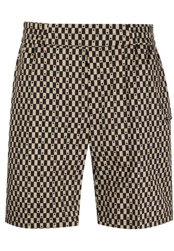 costume national contemporary logo-plaque checked dotted shorts - Nude