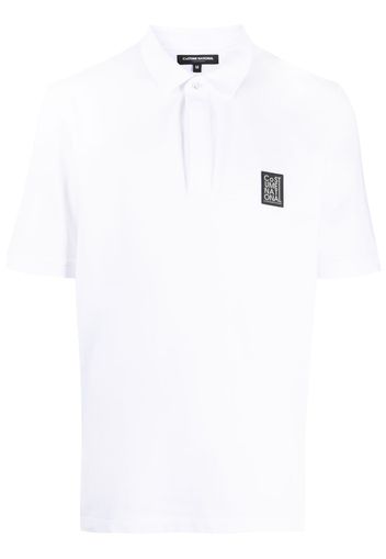 costume national contemporary logo-patch piqué polo shirt - Weiß