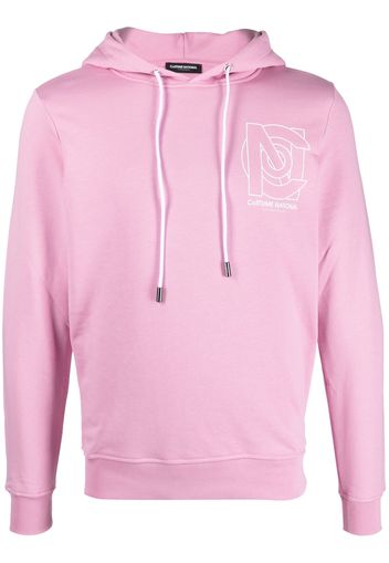 costume national contemporary logo-print cotton hoodie - Rosa