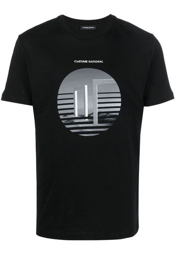 costume national contemporary T-Shirt mit grafischem Print - Schwarz
