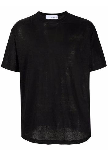 Costumein round neck short-sleeved linen T-shirt - Schwarz