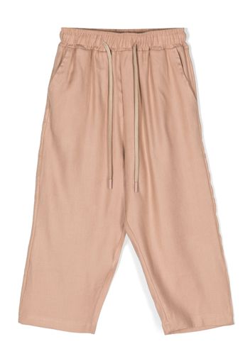 Costumein drawstring-waist linen/flax-cotton track pants - Rosa