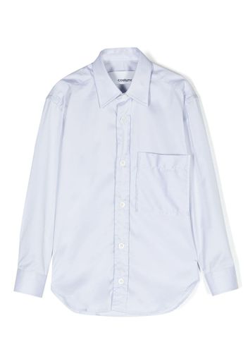 Costumein patch-pocket cotton shirt - Blau