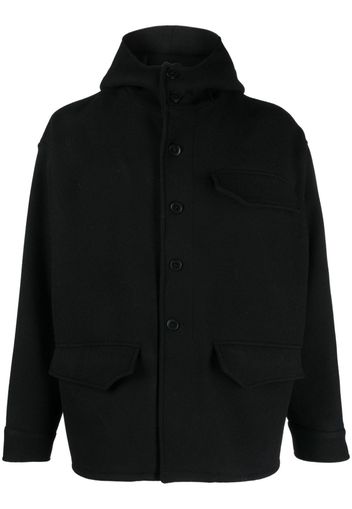 Costumein hooded virgin-wool coat - Schwarz