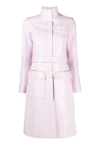 Courrèges Trenchcoat mit Logo - Rosa