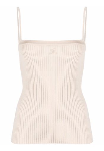 Courrèges Geripptes Top - Nude