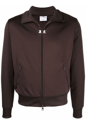 Courrèges zip-up funnel neck jacket - Braun