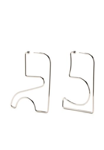 Courrèges logo geometric earrings - Silber