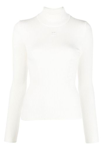 Courrèges funnel-neck knitted top - Weiß