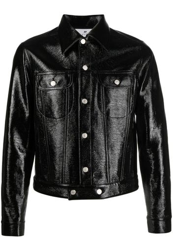 Courrèges faux-leather button-up jacket - Schwarz