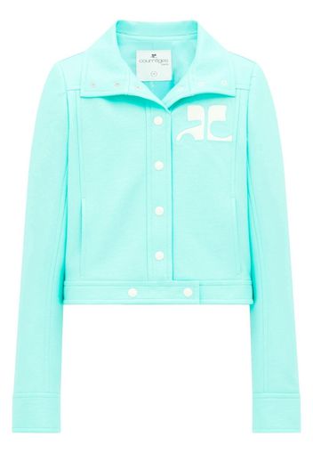 Courrèges press-stud cotton-blend biker jacket - Blau