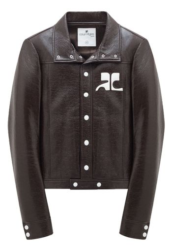 Courrèges logo-appliqué long-sleeve jacket - Braun