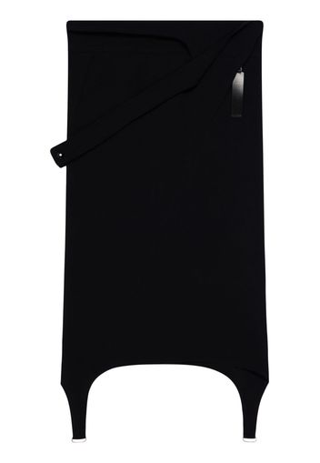 Courrèges Diving crepe midi skirt - Schwarz