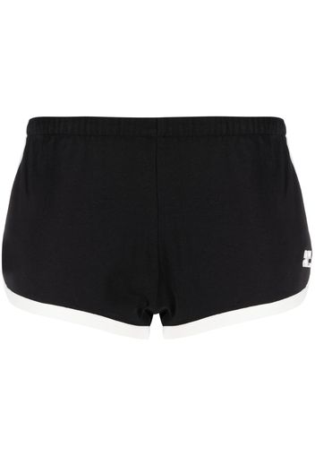 Courrèges contrasting-trim logo shorts - Schwarz