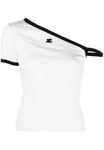 Courrèges asymmetric T-shirt - Weiß