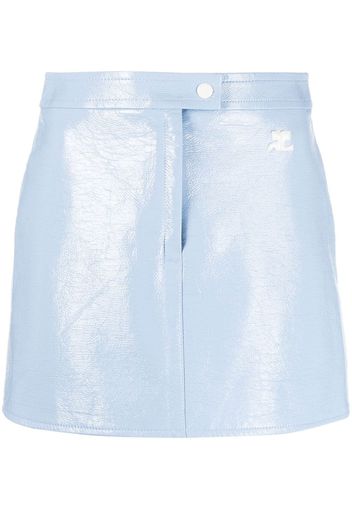 Courrèges logo-embroidered miniskirt - Blau