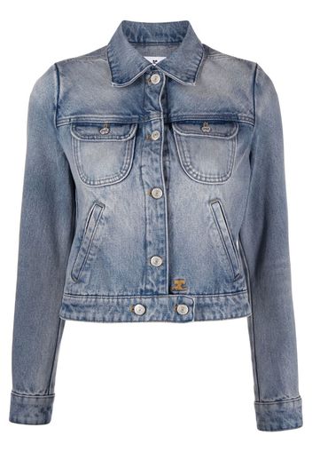 Courrèges cropped denim jacket - Blau