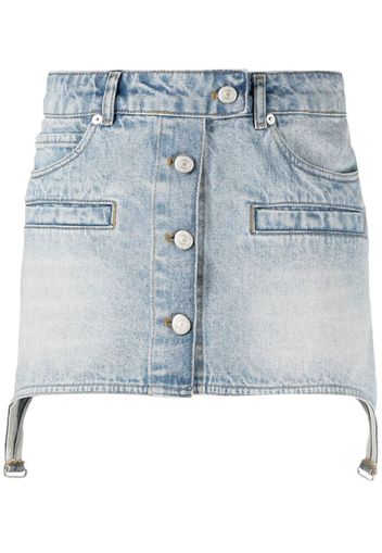 Courrèges asymmetric denim miniskirt - Blau