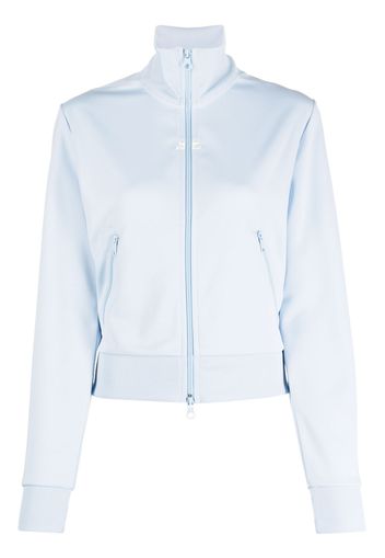Courrèges stand-up-collar zip-up sweater - Blau