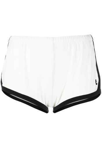 Courrèges contrasting-trim logo shorts - Weiß