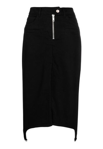 Courrèges asymmetric zipped denim skirt - Schwarz