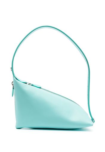 Courrèges asymmetric logo-plaque shoulder bag - Blau