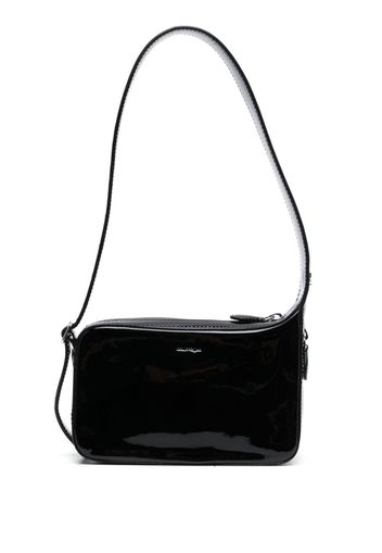 Courrèges Racer patent-finish shoulder bag - Schwarz