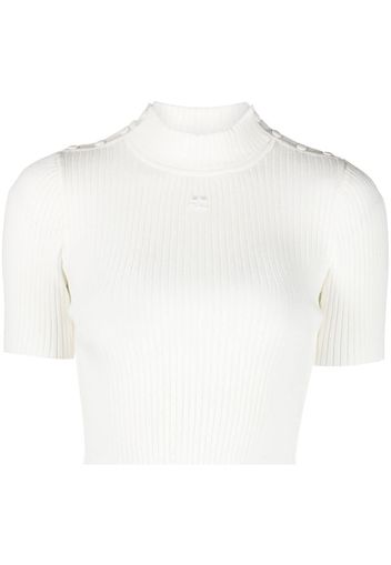 Courrèges ribbed-knit cropped top - Weiß