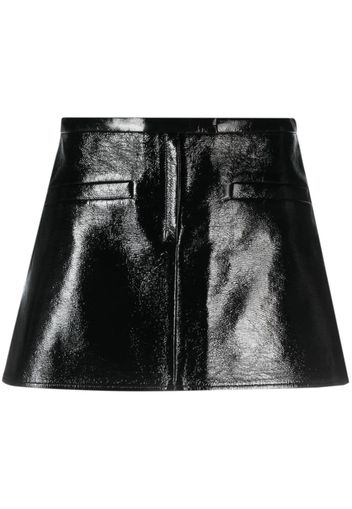 Courrèges trapeze-silhouette vinyl miniskirt - Schwarz