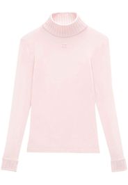 Courrèges Rollkragenpullover mit Logo-Patch - Rosa