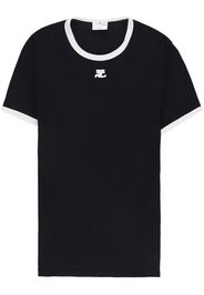 Courrèges Bumpy Contrast T-Shirt - Schwarz