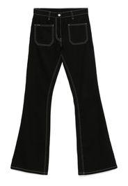 Courrèges Bootcut-Jeans mit Ziernähten - Schwarz