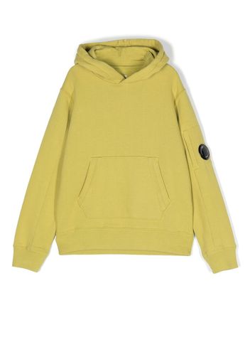 C.P. Company Kids logo-patch long-sleeve hoodie - Grün