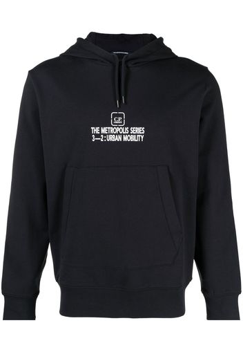 C.P. Company logo-print detail hoodie - Schwarz