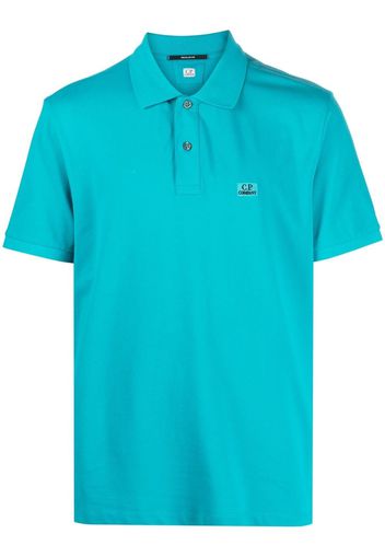 C.P. Company embroidered-logo detail polo shirt - Blau