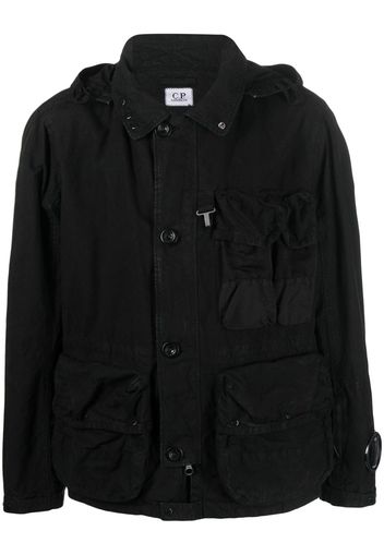 C.P. Company cargo-pocket cotton hooded jacket - Schwarz