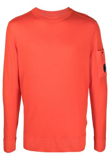 C.P. Company Lens-detail long-sleeve wool sweatshirt - Orange