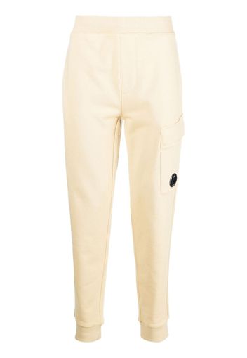 C.P. Company logo-plaque cotton track pants - Nude