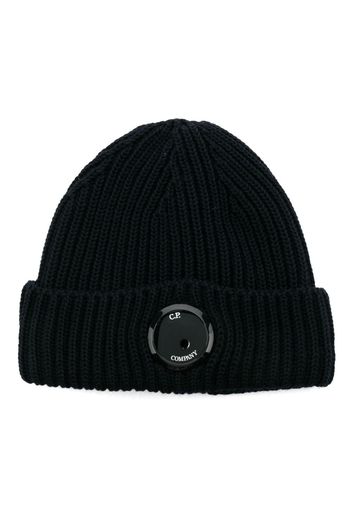 C.P. Company Beanie mit Linsen-Detail - Blau