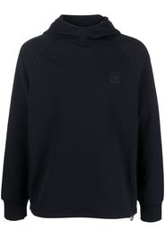 C.P. Company logo-patch long-sleeve hoodie - Blau