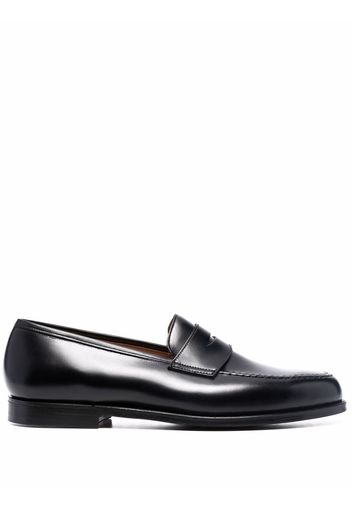 Crockett & Jones almond-toe leather loafers - Schwarz