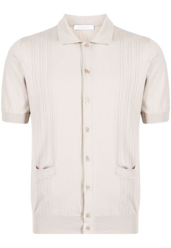 Cruciani pointelle-knit cotton polo shirt - Braun