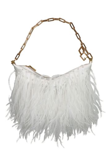 Cult Gaia Gia feather-detailing shoulder bag - Weiß