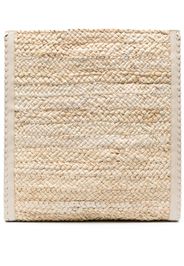 Cult Gaia logo-plaque interwoven beach bag - Nude