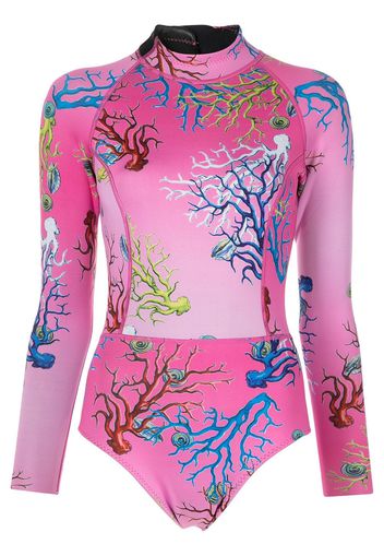 Cynthia Rowley Wetsuit mit Korallen-Print - Mehrfarbig