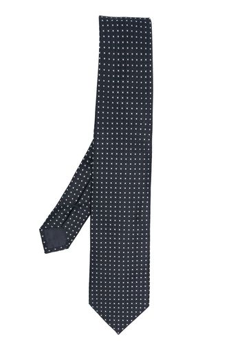 D4.0 geometric-pattern silk tie - Blau