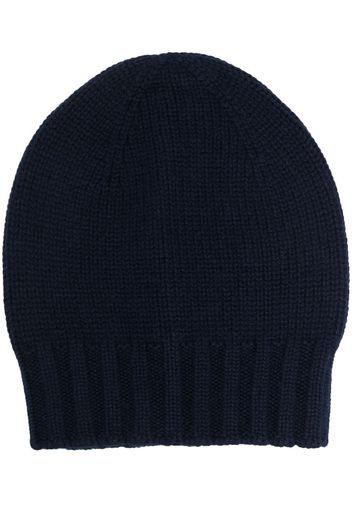 D4.0 chunky ribbed-knit beanie - Blau