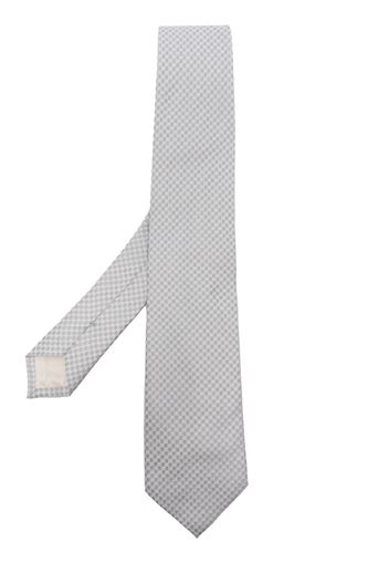 D4.0 patterned-jacquard silk tie - Grau