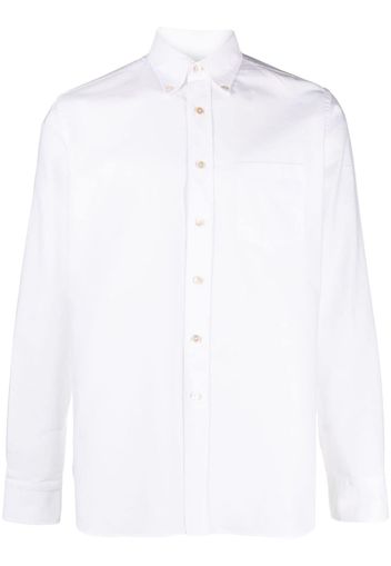 D4.0 button-down collar cotton shirt - Weiß