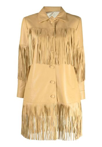 DANCASSAB Reina fringe-detail lambskin jacket - Gelb